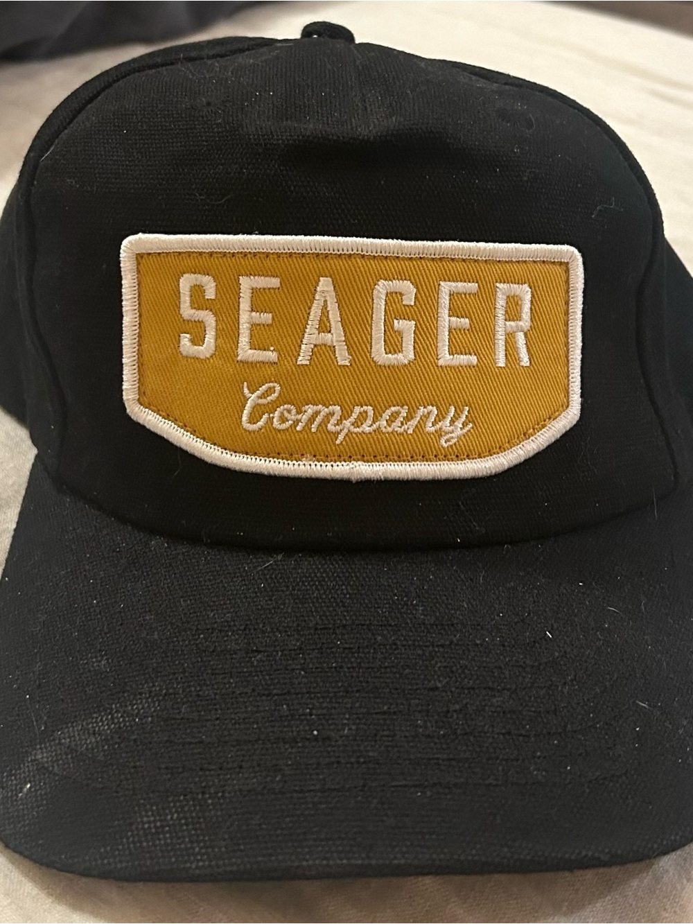 Seager Company Black Cap with Mustard Patch